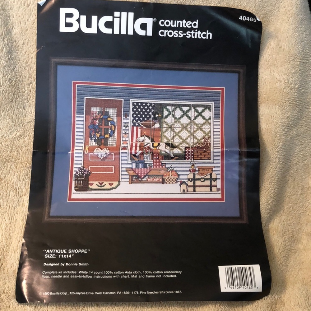 Bucilla Counted Cross-Stitch Kit 40465 Antique Shoppe 11" x 14" Bonnie Smith